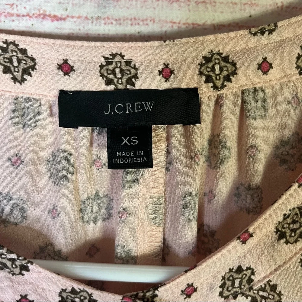 J. Crew Handkerchief Medallion Print Hem Belted‎ Shirt Dress Size XS